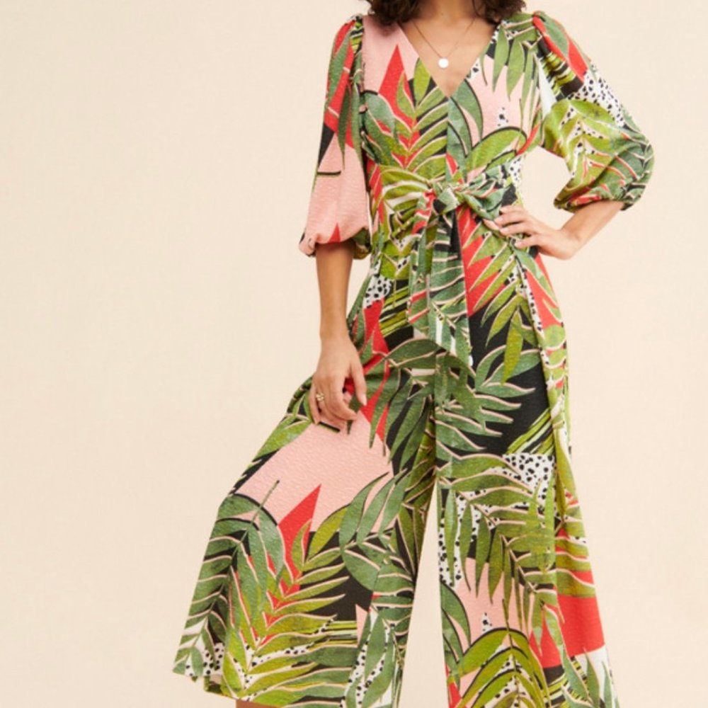 Anthropologie Hutch Lost in a Jungle Jumpsuit Size S